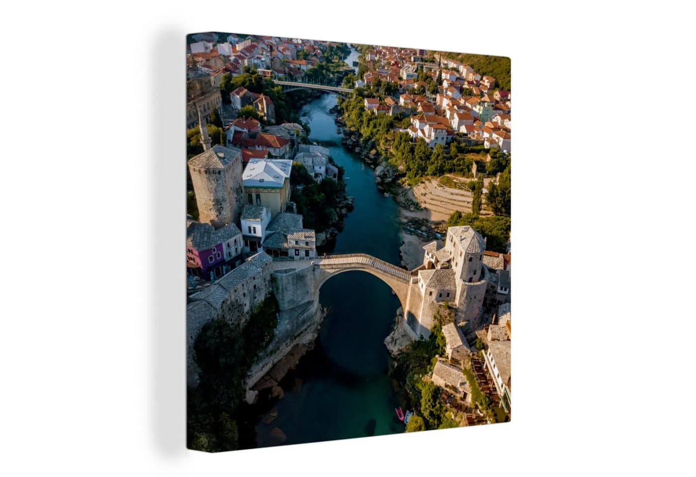 OneMillionCanvasses® Leinwandbild Stari-Brücke Bosnien 20x20 cm - Bild 2