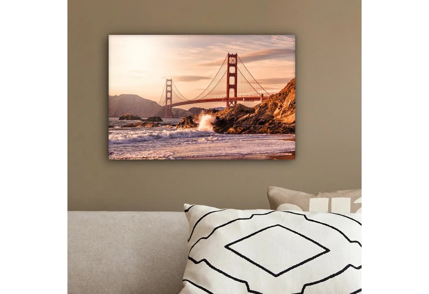 OneMillionCanvasses® Leinwandbild San Francisco - Brücke - Sonne, Fotodruck 30x20 cm - Bild 4