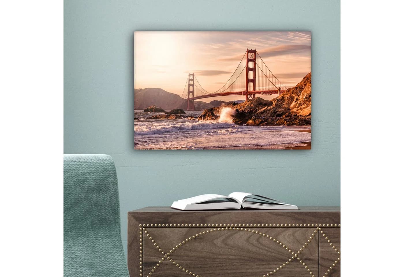 OneMillionCanvasses® Leinwandbild San Francisco - Brücke - Sonne, Fotodruck 30x20 cm - Bild 5