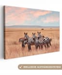 OneMillionCanvasses® Leinwandbild Zebras auf dem Lande 30x20 cm Bild 2