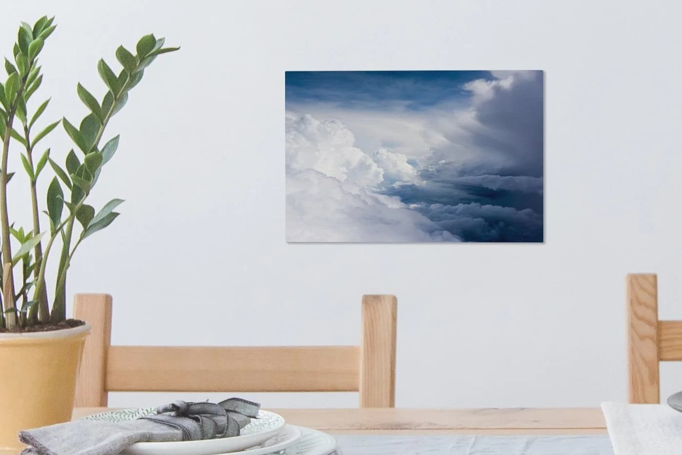 OneMillionCanvasses® Leinwandbild Wolkenblau Weiß Wanddeko - Bild 5