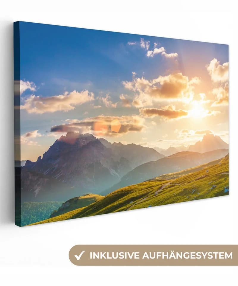 OneMillionCanvasses® Leinwandbild Alpen Berge Natur 60x40 cm - Bild 2