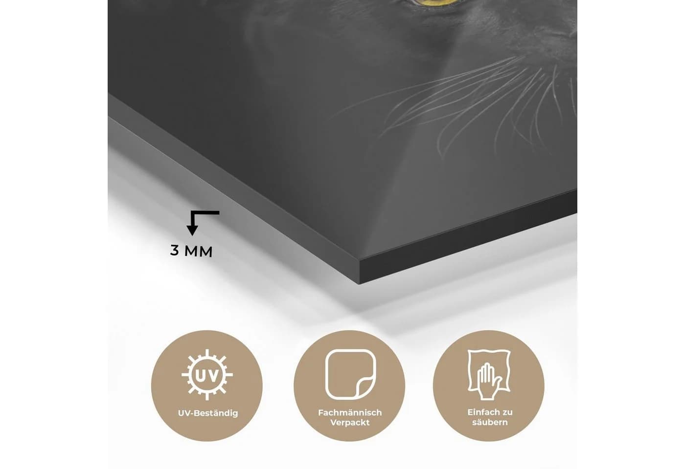 MuchoWow Acrylglasbild Panther Schwarz 3D-Effekt - Bild 3