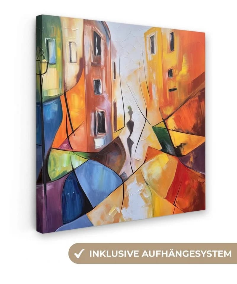 OneMillionCanvasses® Leinwandbild Abstrakt Bunt 20x20 cm - Bild 2