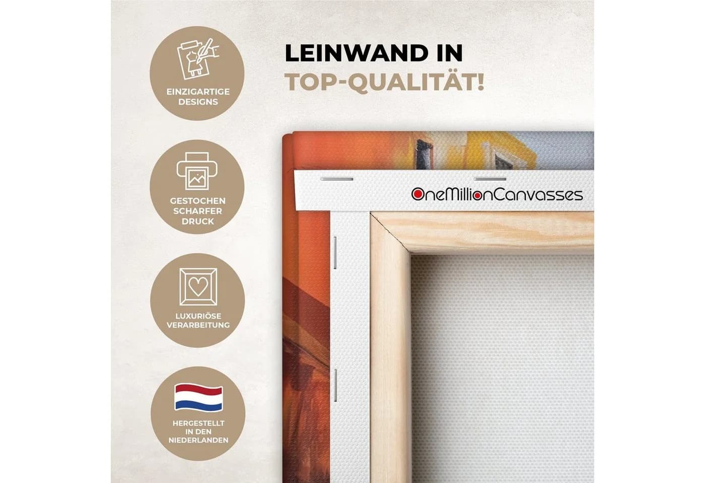 OneMillionCanvasses® Leinwandbild Abstrakt Bunt 20x20 cm - Bild 3