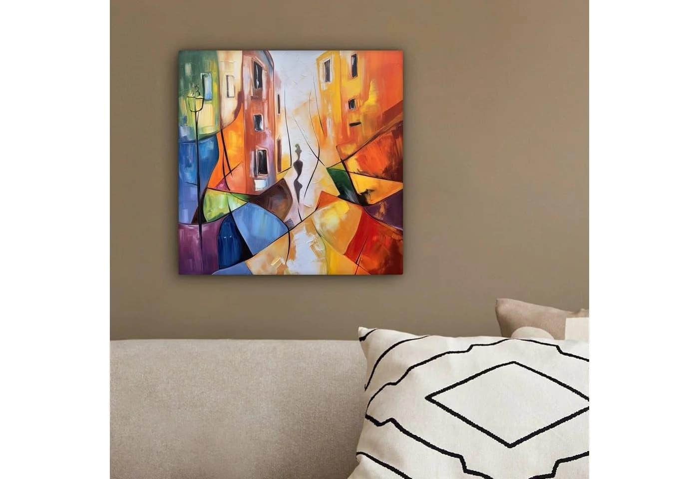 OneMillionCanvasses® Leinwandbild Abstrakt Bunt 20x20 cm - Bild 4