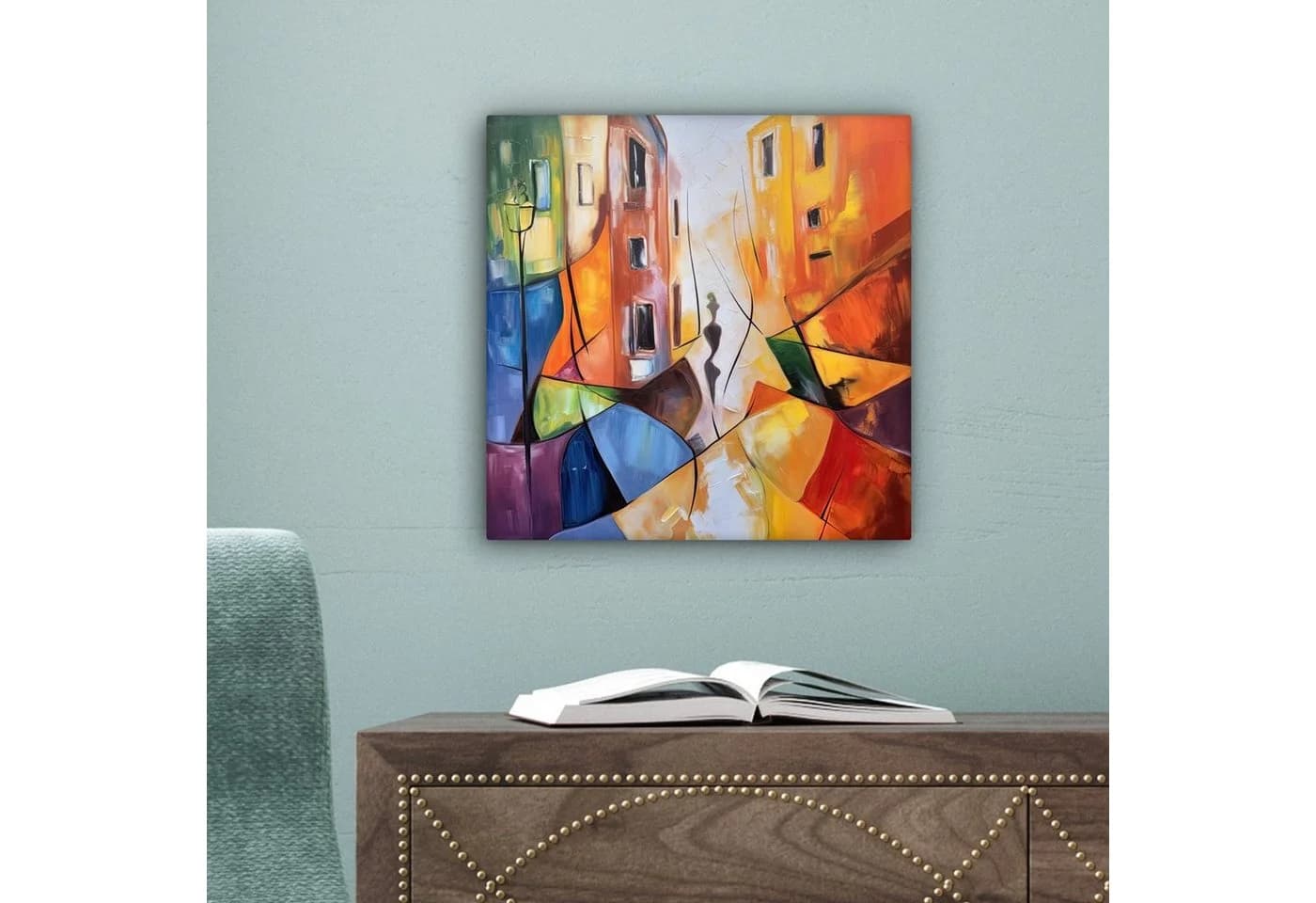 OneMillionCanvasses® Leinwandbild Abstrakt Bunt 20x20 cm - Bild 5