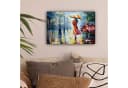 OneMillionCanvasses® Leinwandbild Ölfarbenoptik - Regenschirm - Frau - Straße - Kunst, Fotodruck 30x20 cm Bild 1