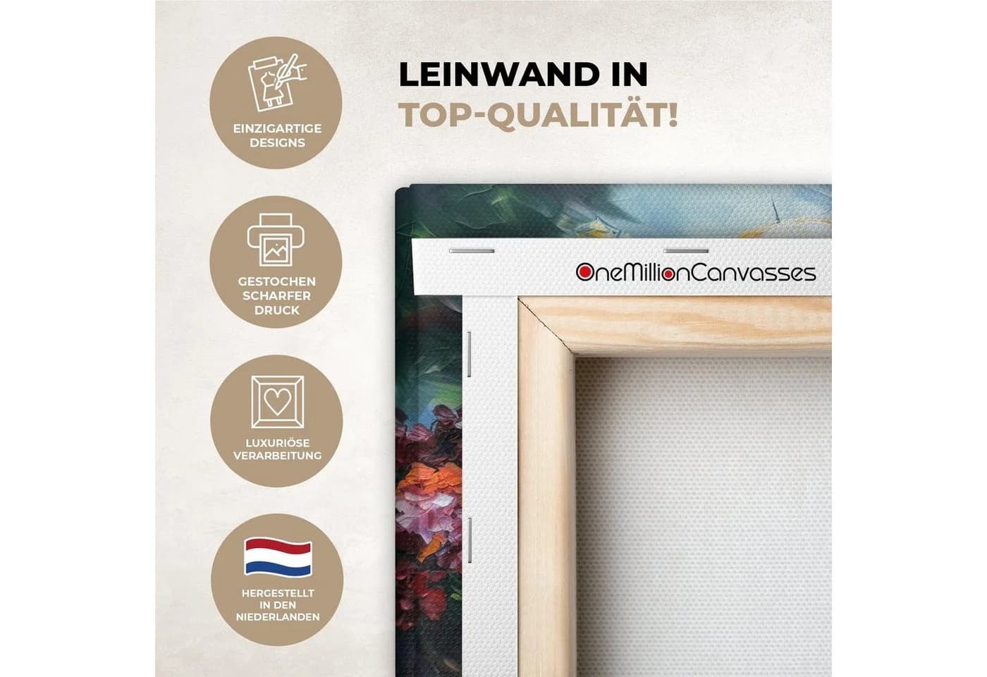 OneMillionCanvasses® Leinwandbild Ölfarbenoptik - Regenschirm - Frau - Straße - Kunst, Fotodruck 30x20 cm - Bild 3