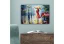 OneMillionCanvasses® Leinwandbild Ölfarbenoptik - Regenschirm - Frau - Straße - Kunst, Fotodruck 30x20 cm Bild 5