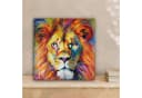 OneMillionCanvasses® Leinwandbild Löwe - Ölfarbenoptik - Kunst - Tiere Bild 1