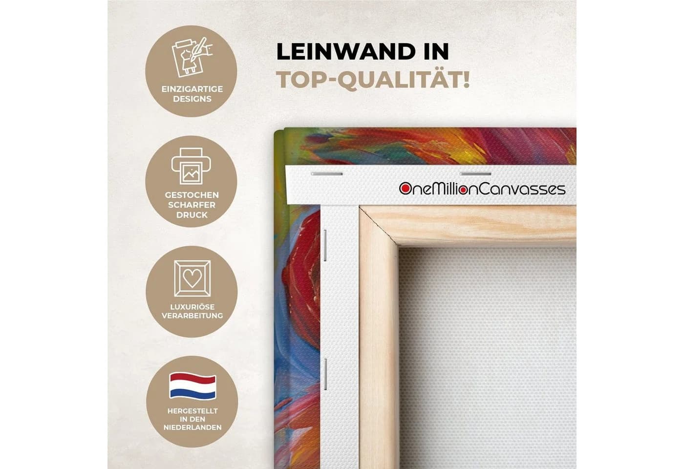 OneMillionCanvasses® Leinwandbild Löwe - Ölfarbenoptik - Kunst - Tiere - Bild 3