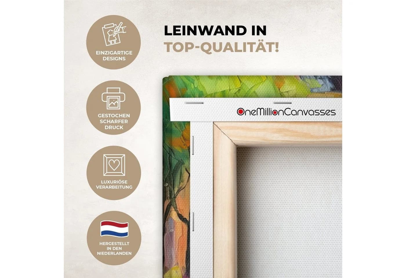 OneMillionCanvasses® Leinwandbild Amsterdam Ölfarbenoptik Bunt - Bild 3