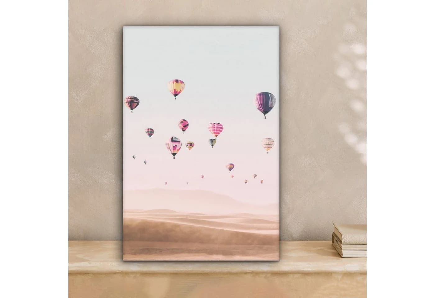 OneMillionCanvasses® Leinwandbild Heißluftballon Wüste Natur