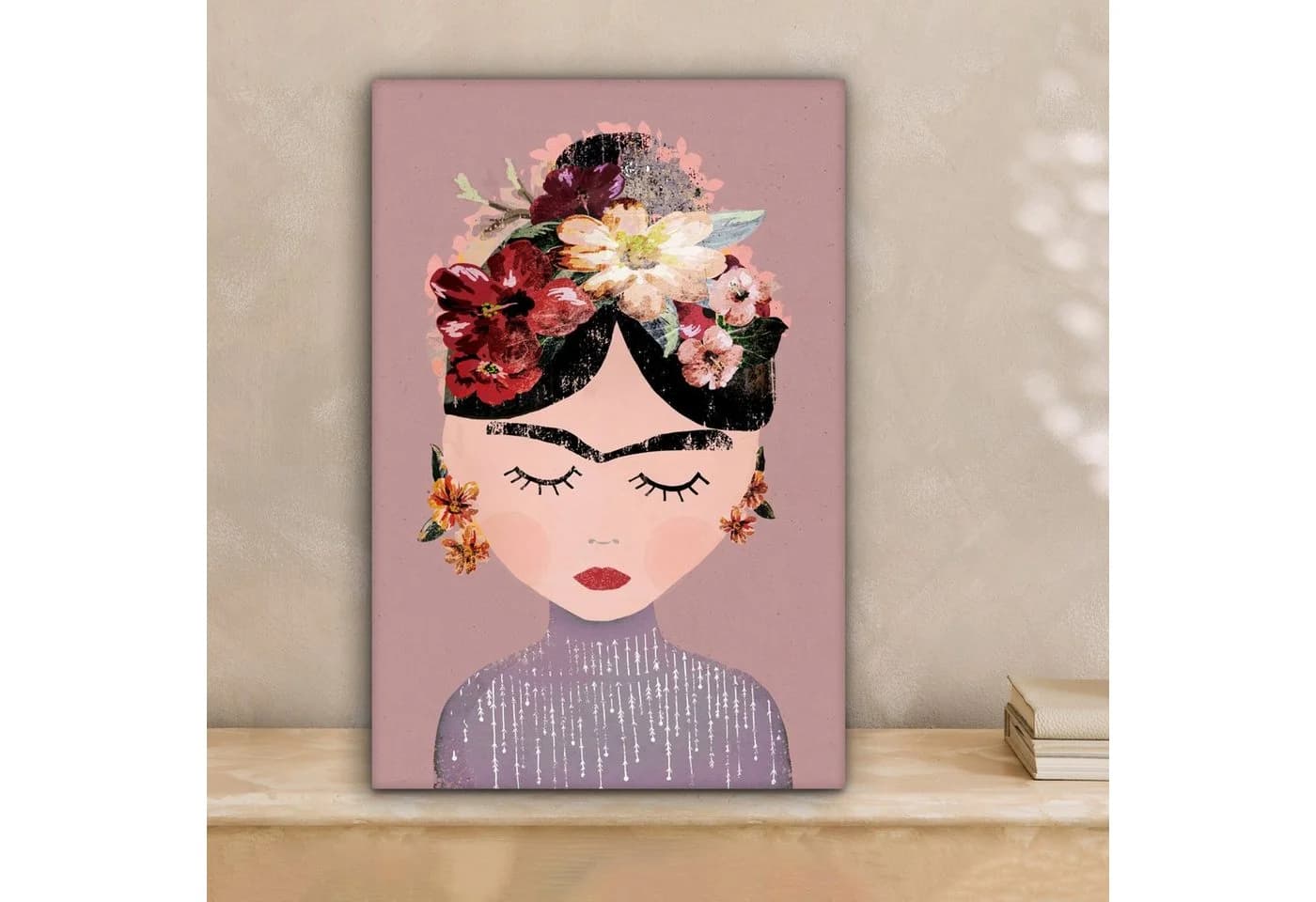 OneMillionCanvasses® Leinwandbild Pastell Frau Frida Kahlo
