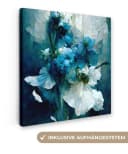 OneMillionCanvasses® Leinwandbild Blauer Blumenstrauß Wandbild Deko Bild 2