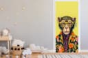 MuchoWow Türtapete Affe Bunt Selbstklebend Bild 3