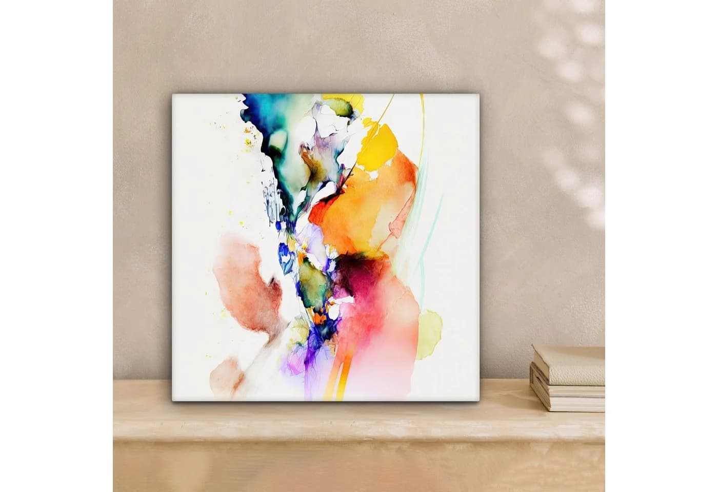 OneMillionCanvasses Leinwandbild Aquarell Regenbogen Bunt