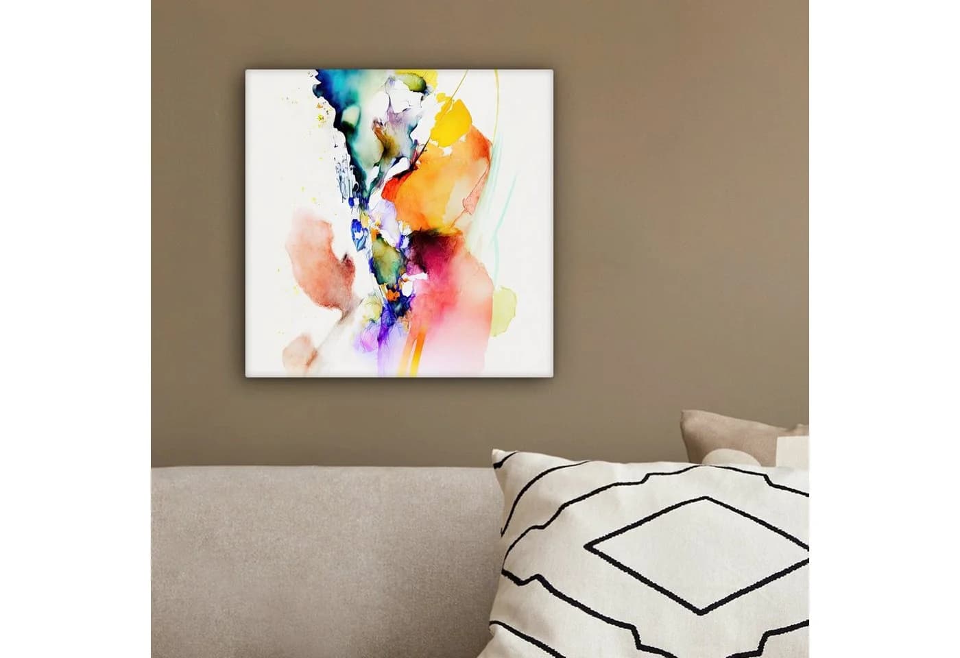 OneMillionCanvasses Leinwandbild Aquarell Regenbogen Bunt - Bild 4