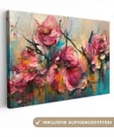 OneMillionCanvasses® Leinwandbild Rosa Rosen Natur Bild 2