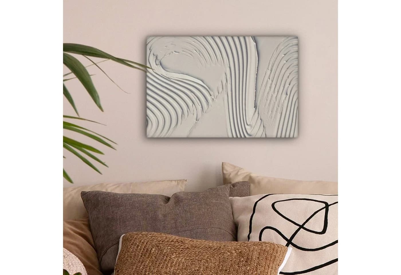 OneMillionCanvasses® Leinwandbild Abstrakt Weiß Linien