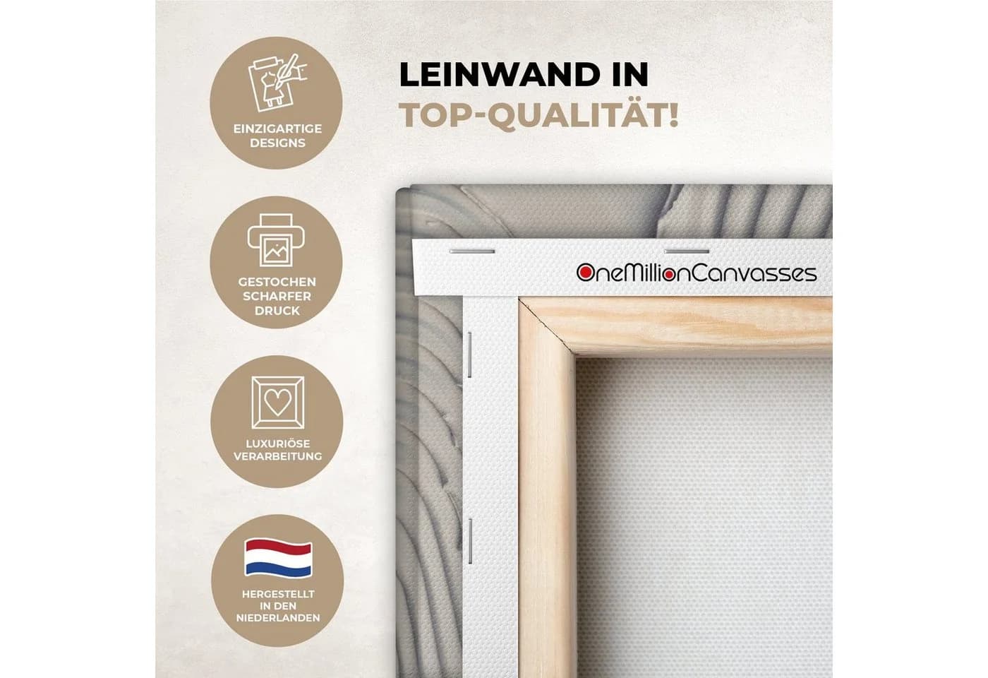 OneMillionCanvasses® Leinwandbild Abstrakt Weiß Linien - Bild 3