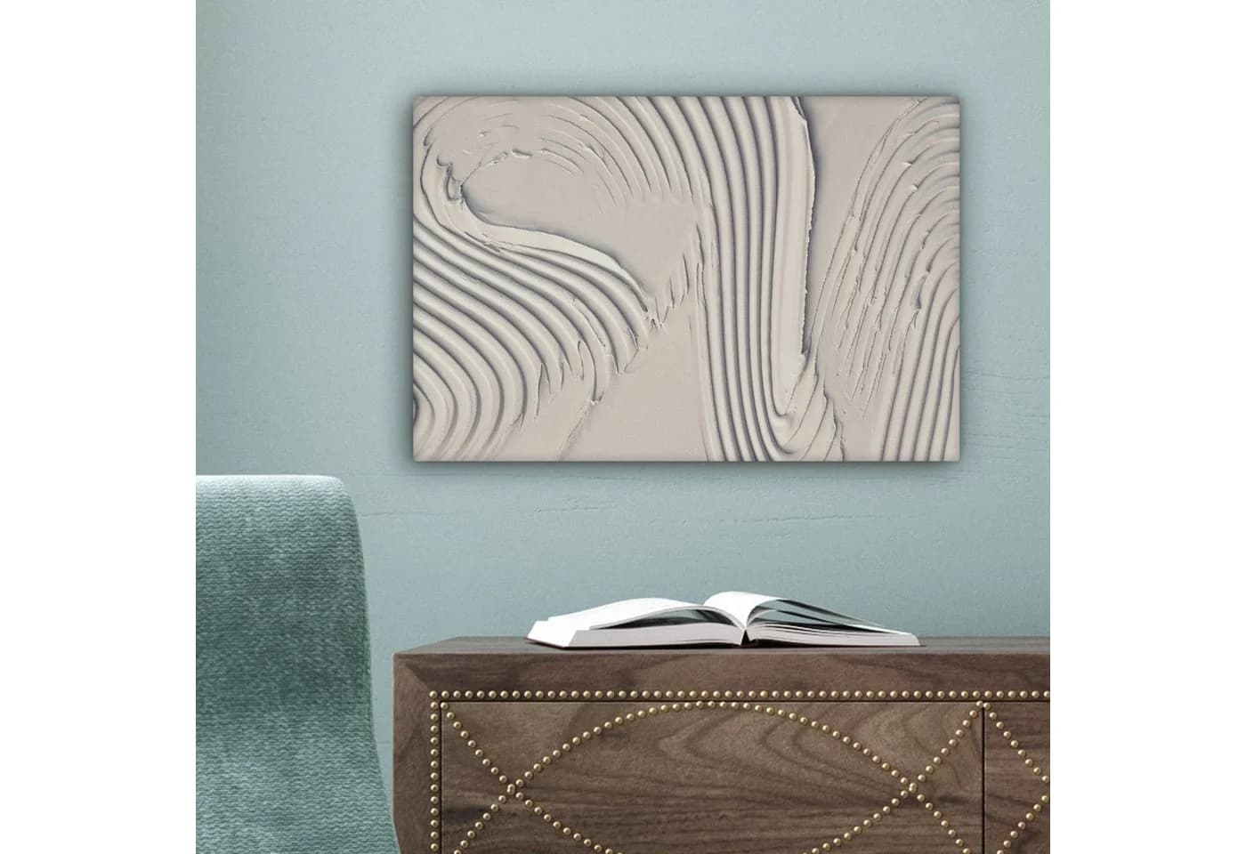 OneMillionCanvasses® Leinwandbild Abstrakt Weiß Linien - Bild 5