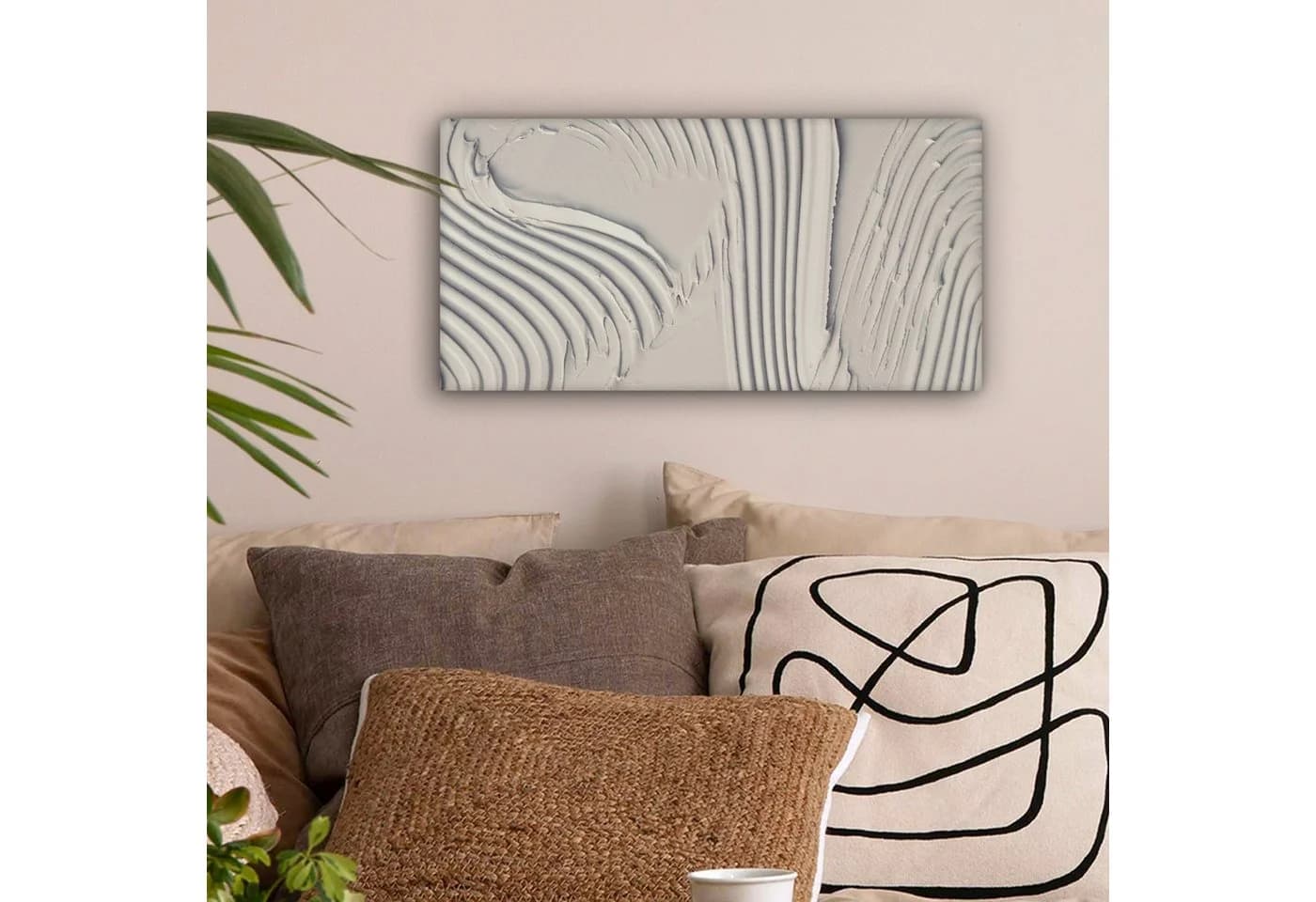 OneMillionCanvasses® Leinwandbild Abstrakt Weiß Linien
