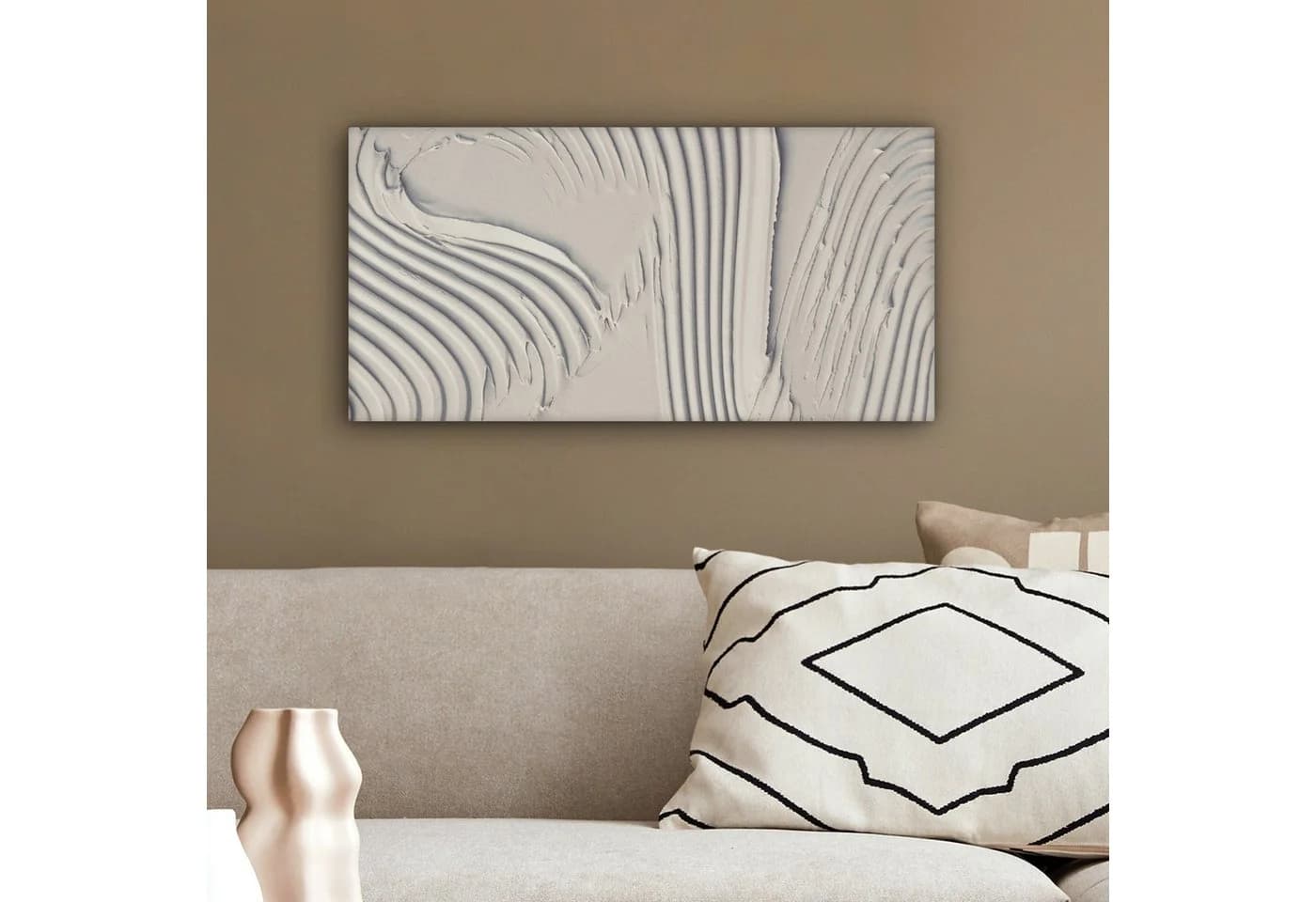 OneMillionCanvasses® Leinwandbild Abstrakt Weiß Linien - Bild 4