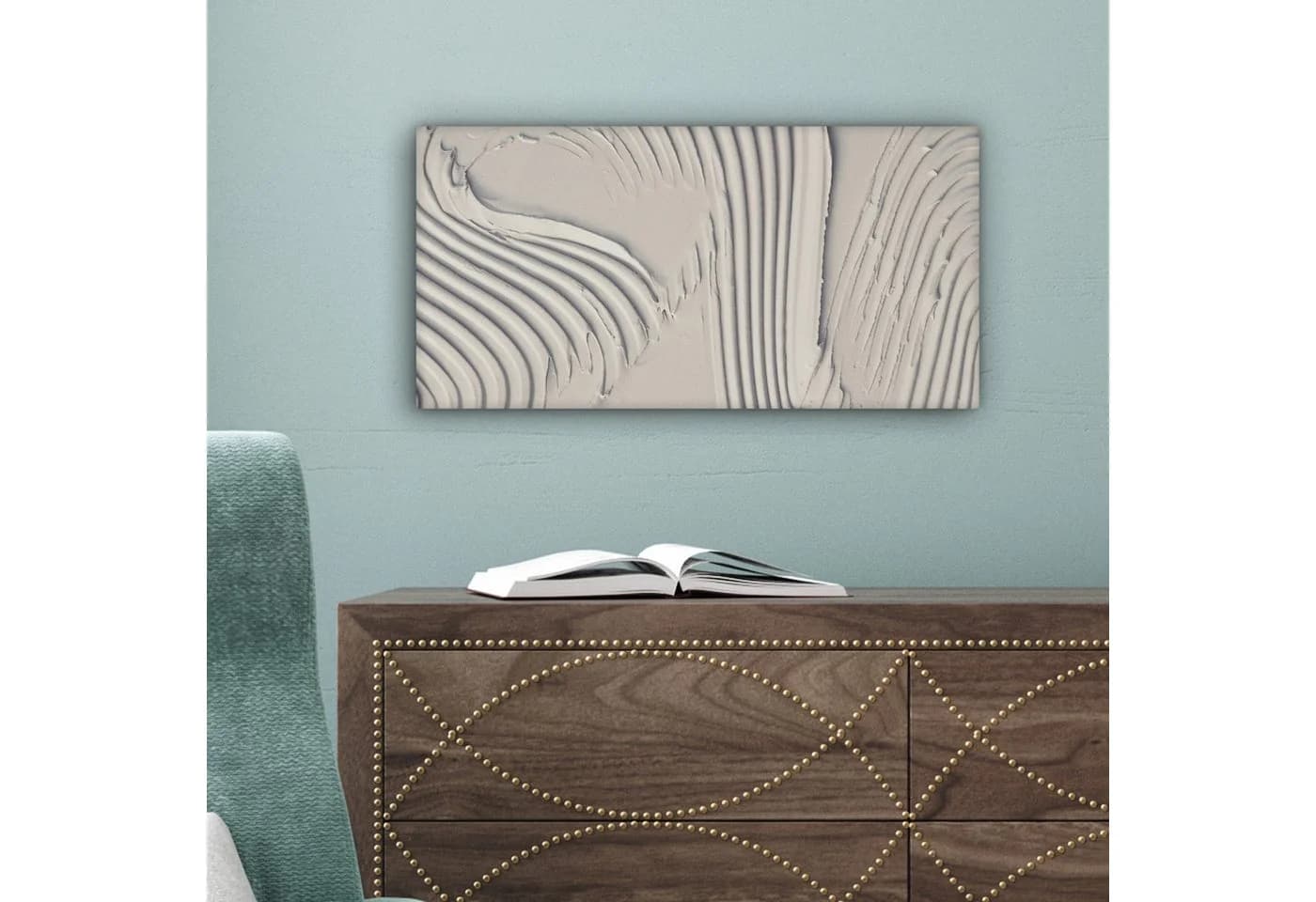 OneMillionCanvasses® Leinwandbild Abstrakt Weiß Linien - Bild 5