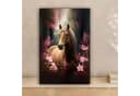 OneMillionCanvasses® Leinwandbild Pferd - Blumen - Rosa - Natur - Wald Bild 1