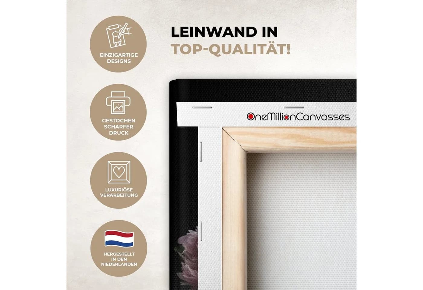 OneMillionCanvasses® Leinwandbild Pfingstrose Rosa - Bild 3