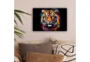 OneMillionCanvasses® Leinwandbild Tiger Graffiti Tiere Schwarz Fotodruck Bild 1