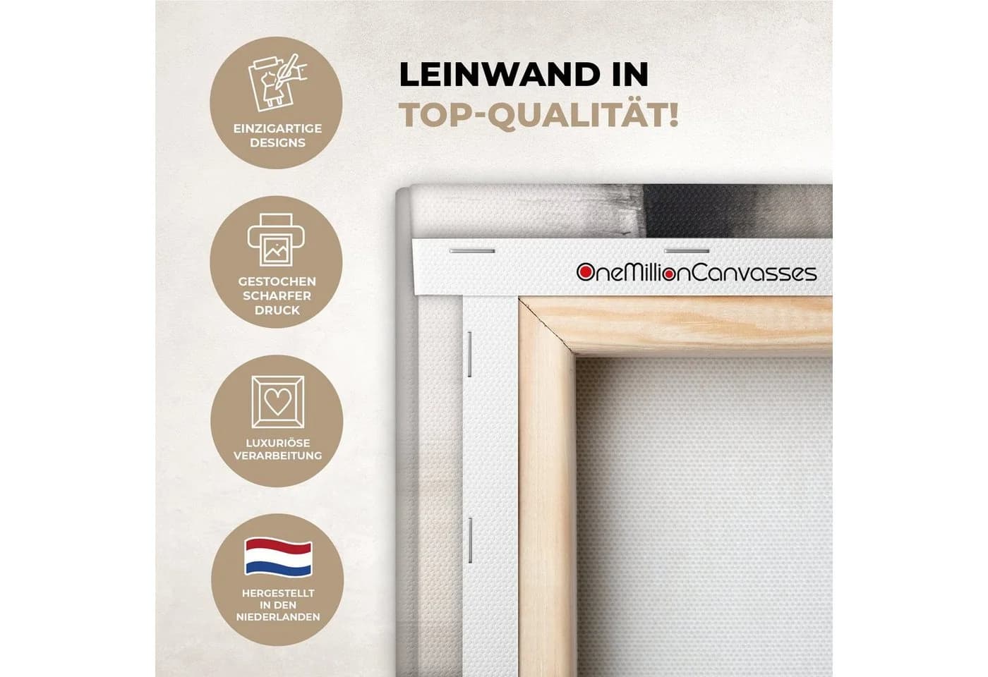 OneMillionCanvasses® Leinwandbild Abstrakt Grau Industriell 20x20 cm - Bild 3