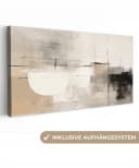 OneMillionCanvasses® Leinwandbild Panorama Abstrakt - Kunst - Grau Bild 2