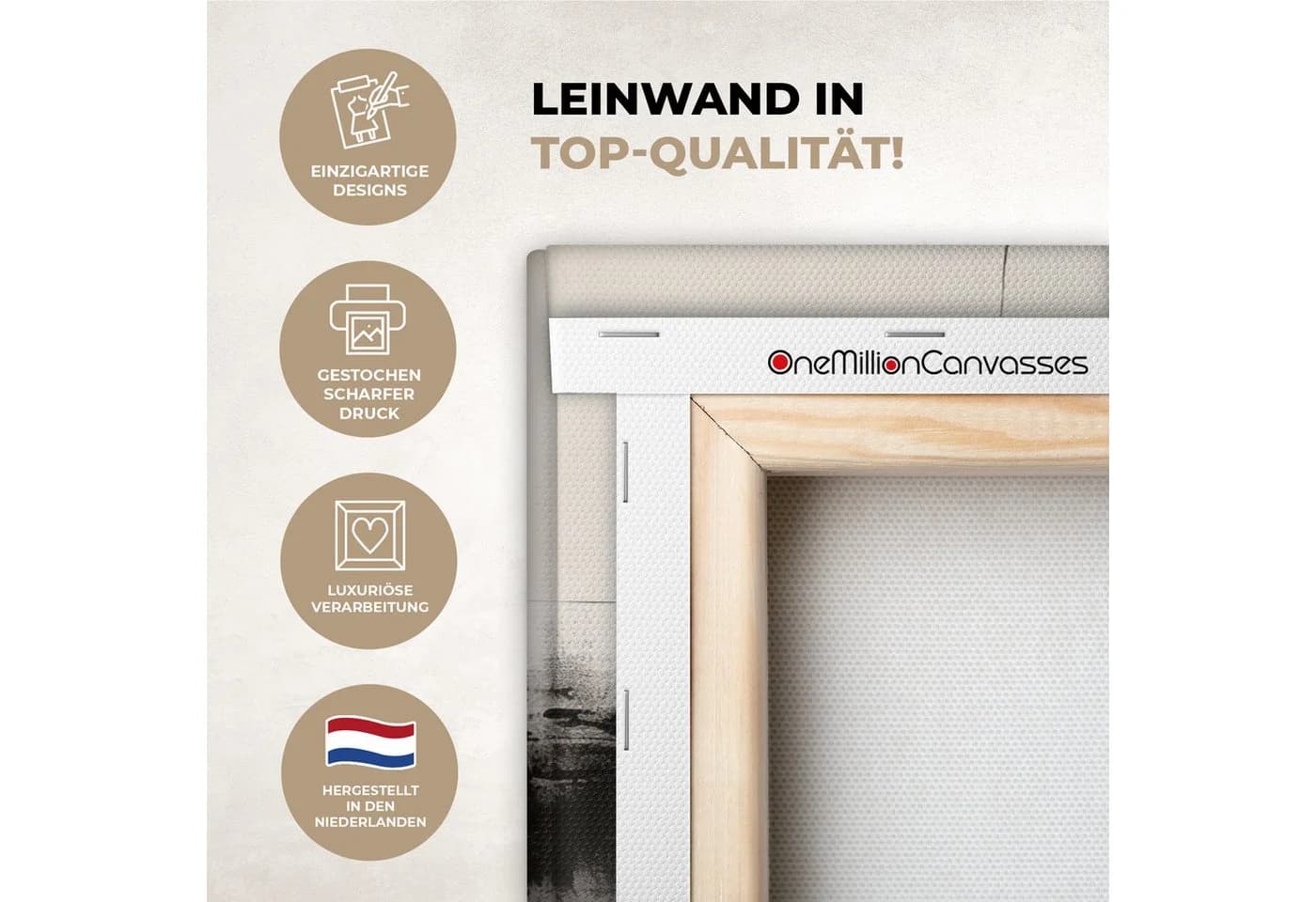 OneMillionCanvasses® Leinwandbild Panorama Abstrakt - Kunst - Grau - Bild 3