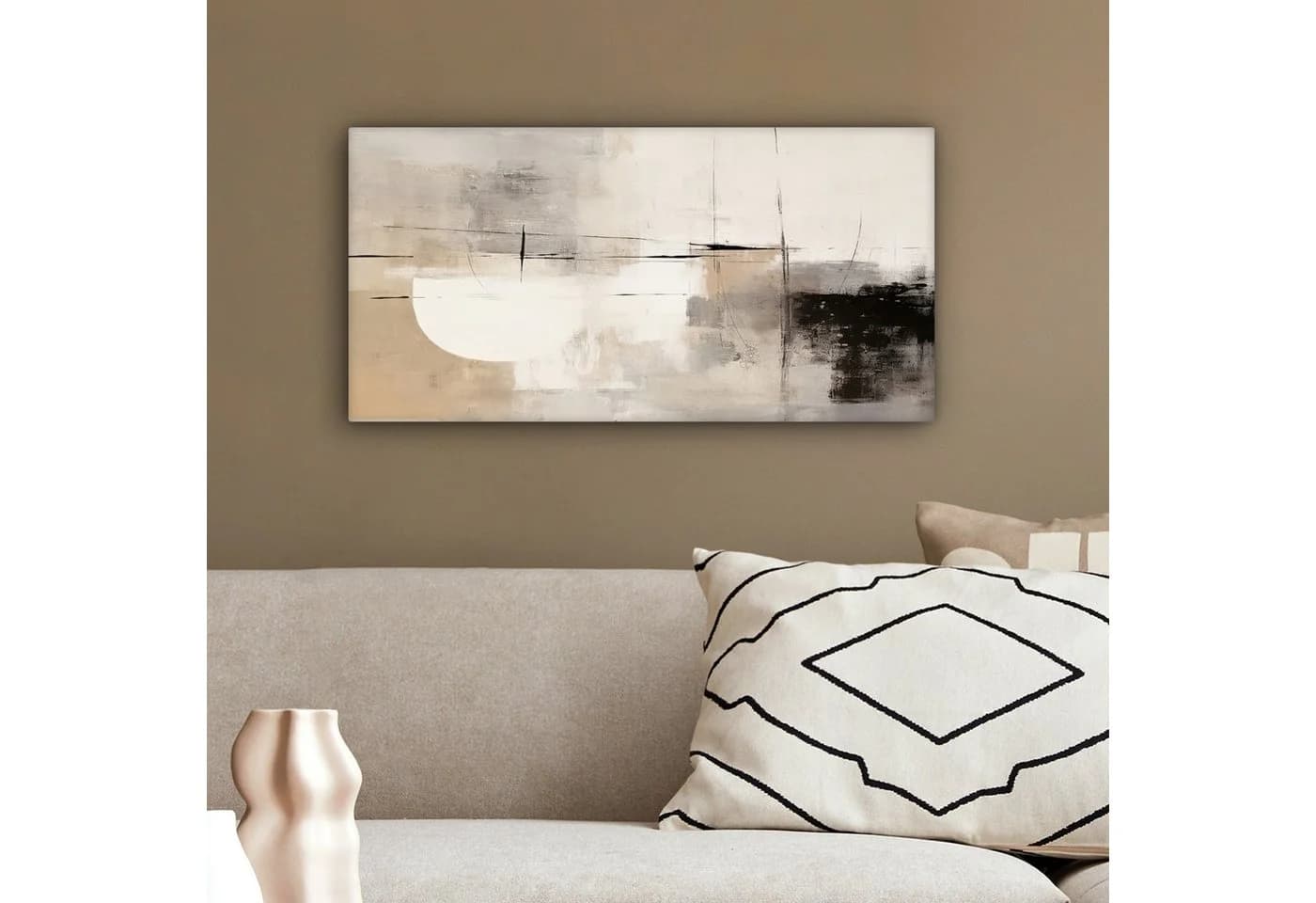 OneMillionCanvasses® Leinwandbild Panorama Abstrakt - Kunst - Grau - Bild 4