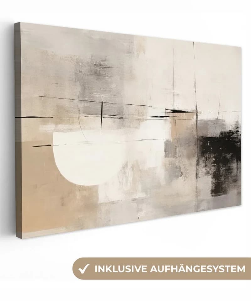 OneMillionCanvasses® Leinwandbild Abstrakt - Kunst - Grau, Fotodruck 30x20 cm - Bild 2