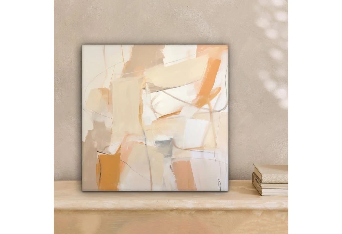 OneMillionCanvasses® Leinwandbild Abstrakt Beige Orange Kunst Modern - Bild 1