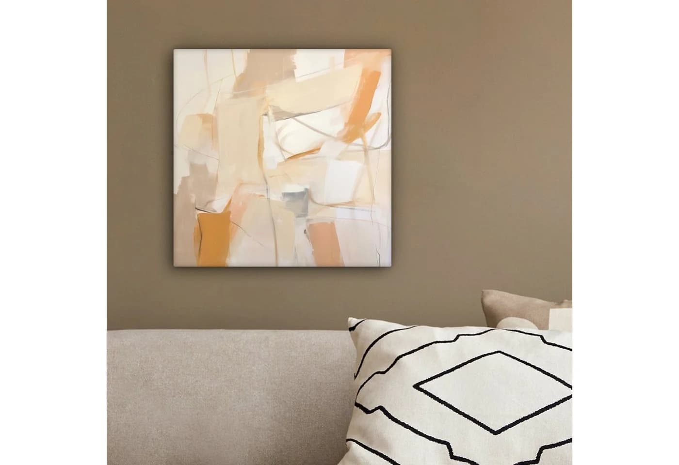 OneMillionCanvasses® Leinwandbild Abstrakt Beige Orange Kunst Modern - Bild 4