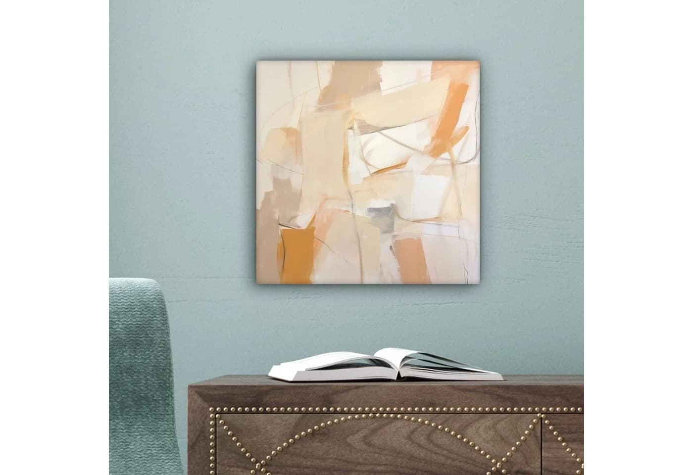 OneMillionCanvasses® Leinwandbild Abstrakt Beige Orange Kunst Modern - Bild 5