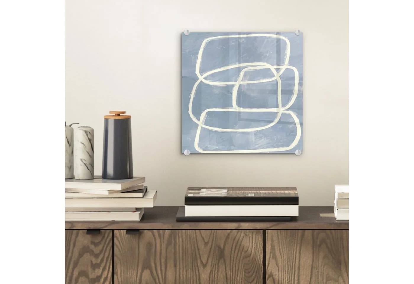 MuchoWow Acrylglasbild Abstrakt Blau Wandbild