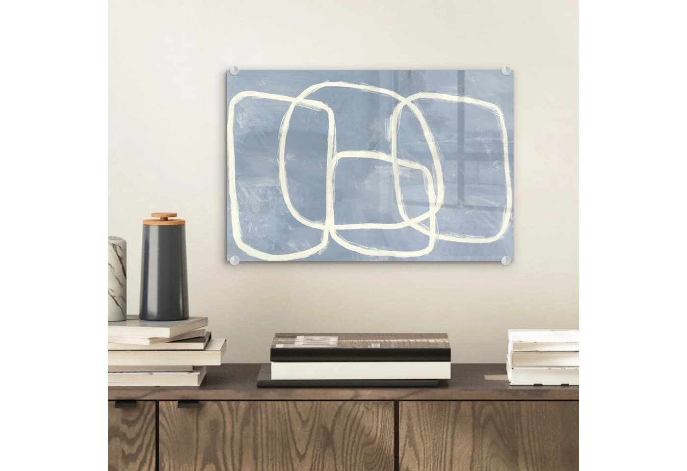 MuchoWow Acrylglasbild Abstrakt Blau Modern