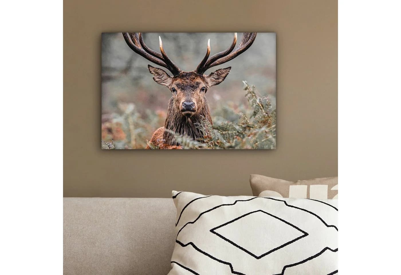 OneMillionCanvasses® Leinwandbild Hirsche Natur Herbst Waldtiere Fotodruck - Bild 4