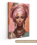OneMillionCanvasses® Leinwandbild Frau Rosa Schmuck Porträt Bild 2