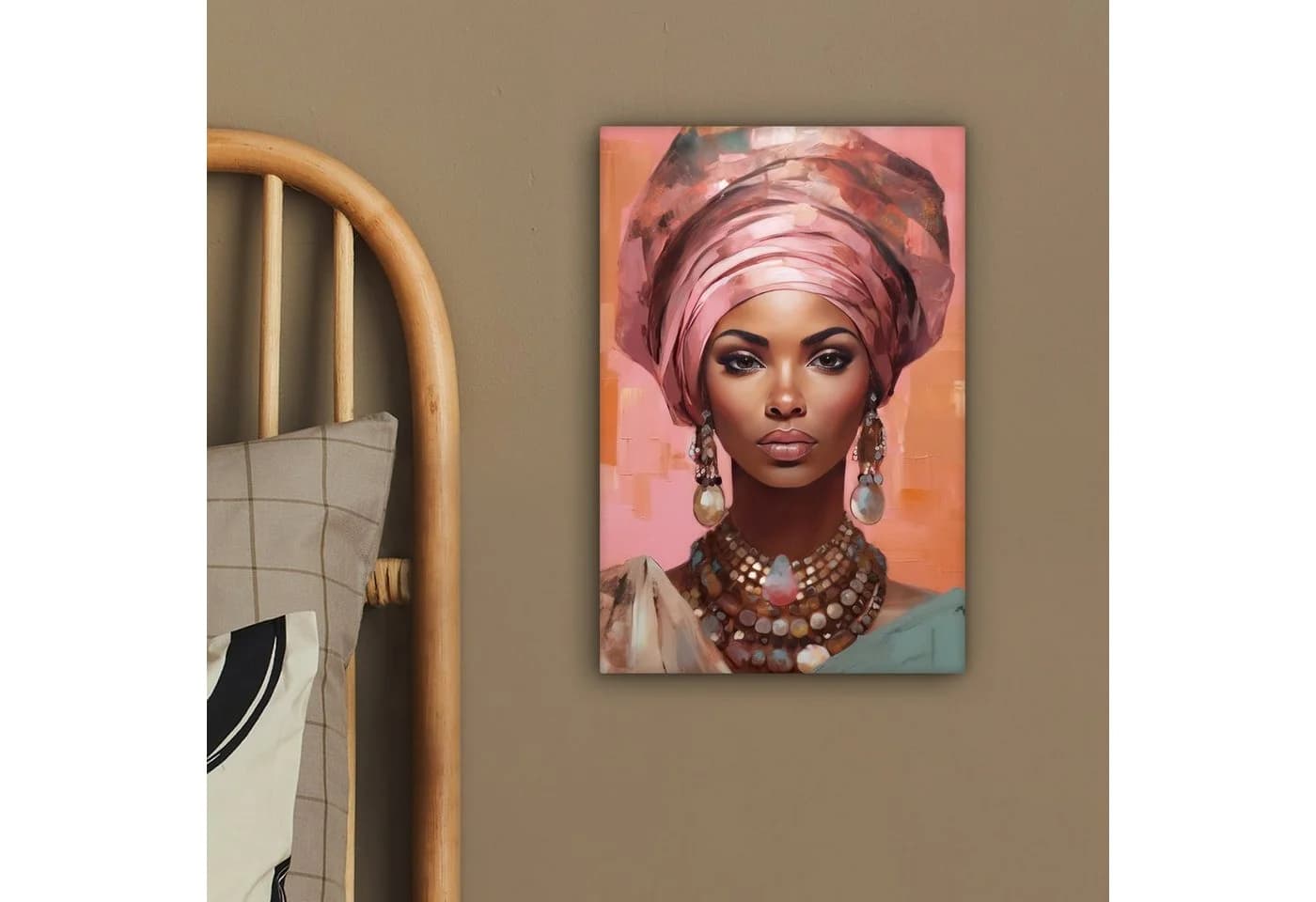 OneMillionCanvasses® Leinwandbild Frau Rosa Schmuck Porträt - Bild 4