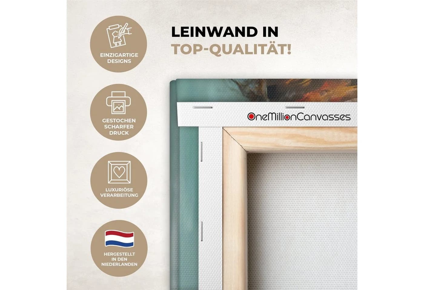 OneMillionCanvasses® Leinwandbild Frau - Kunst - Schmuck - Porträt, Fotodruck (1 St), Wandbild, Deko Schlafzimmer Wohnzimmer Flur 20x20 cm - Bild 3