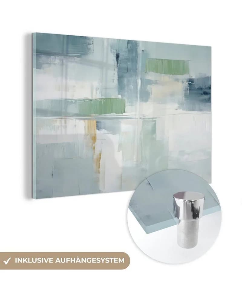 MuchoWow Acrylglasbild Abstrakt Grau Blau Grün - Bild 2
