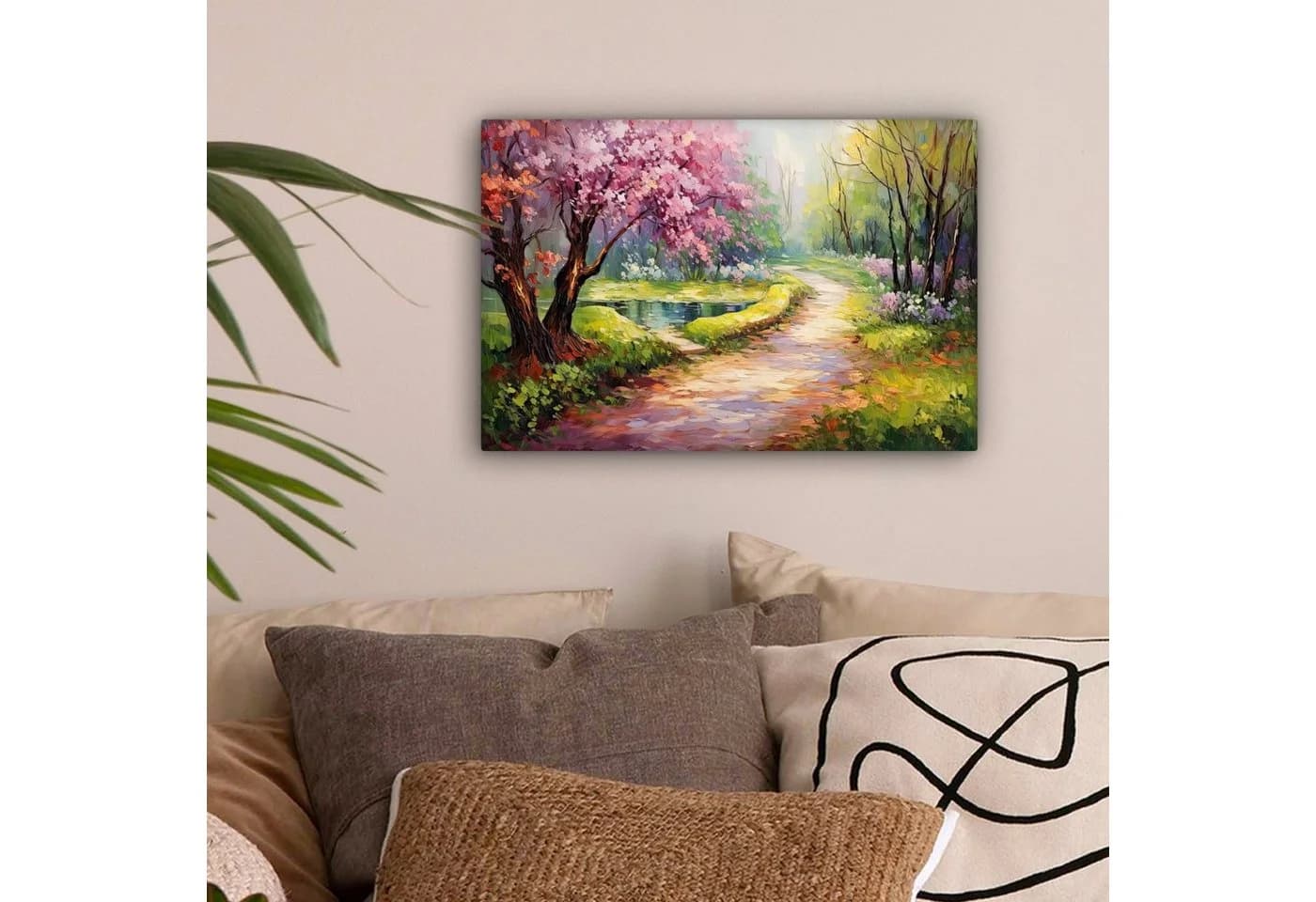 OneMillionCanvasses® Leinwandbild Aquarell - Natur - Bäume - Kunst - Blumen