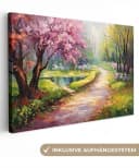 OneMillionCanvasses® Leinwandbild Aquarell - Natur - Bäume - Kunst - Blumen Bild 2